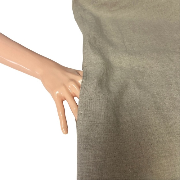 Tommy Bahama 100% Linen Shift Dress Raw Hem Fringe Detail Hip Pockets V-Neck - Picture 10 of 15